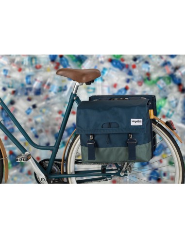 Urban Proof fietstas dubbel 40L recycled blauw groen