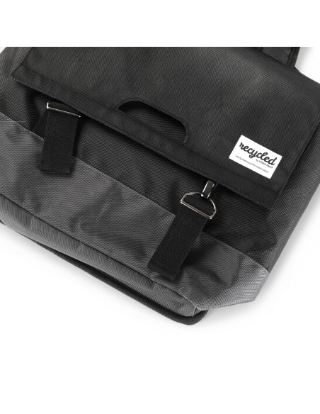 Urban Proof fietstas dubbel recycled zwart grijs 55L