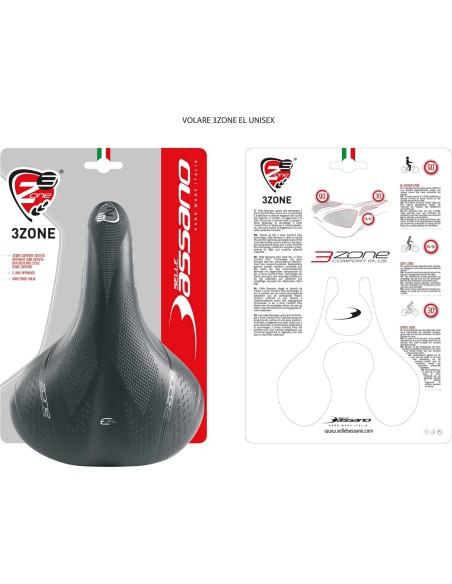 Selle Bassano zadel Volare 3zone ELM zwart
