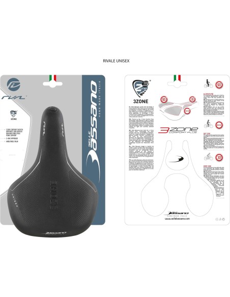 Selle Bassano zadel Rivale 3zone Uni, zwart