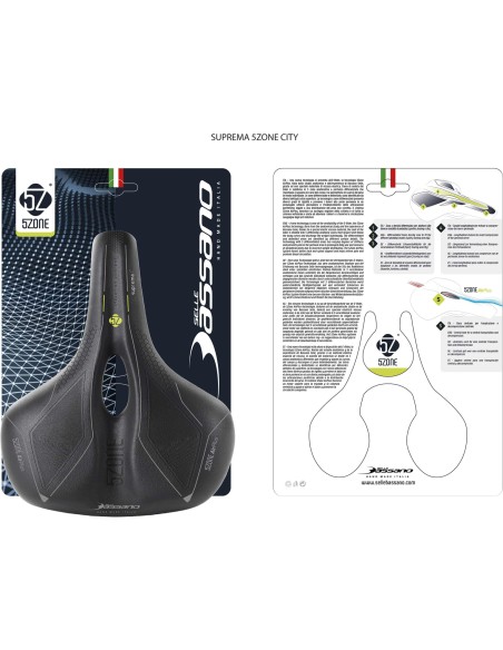 Selle Bassano zadel Suprema 5zone EL City zwart