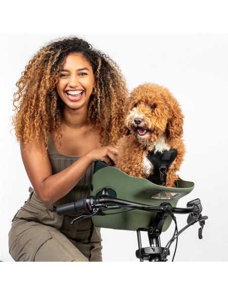 Kvisp hondenfietsmand met harnas M forest green