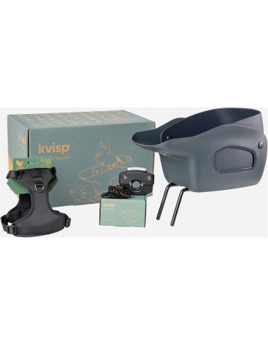 Kvisp hondenfietsmand met harnas M midnight gray