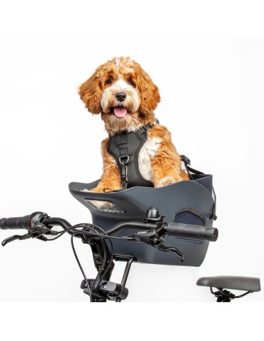 Kvisp hondenfietsmand met harnas M midnight gray