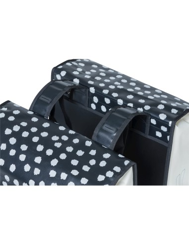 Basil fietstas dubbel Urban load zwart wit 48-53L