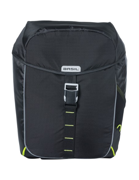 Basil fietstas dubbel Miles black lime 32L