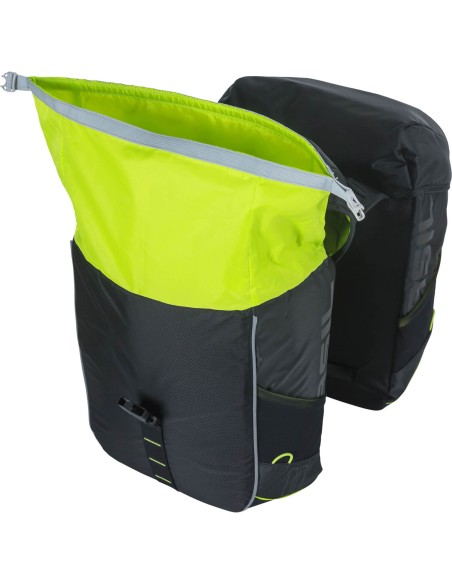 Basil fietstas dubbel Miles black lime 32L