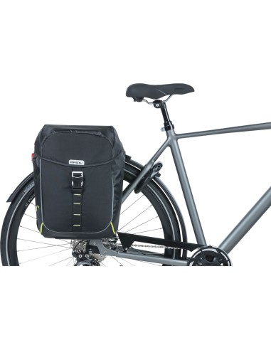 Basil fietstas dubbel Miles black lime 32L