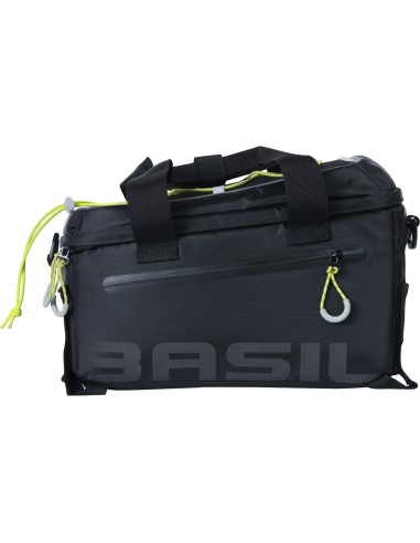 Basil dragertas Miles trunkbag zwart lime 7L