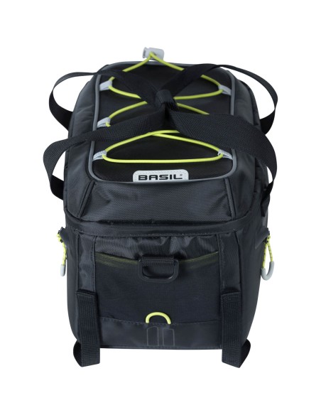 Basil dragertas Miles trunkbag zwart lime 7L