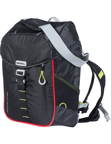 Basil rugtas Miles daypack Nordlicht black lime 17L