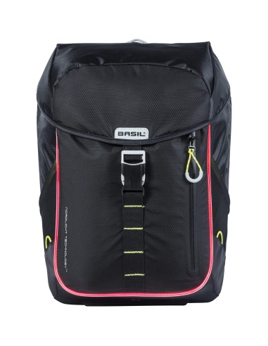Basil rugtas Miles daypack Nordlicht black lime 17L