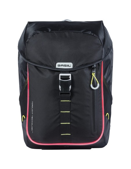 Basil rugtas Miles daypack Nordlicht black lime 17L