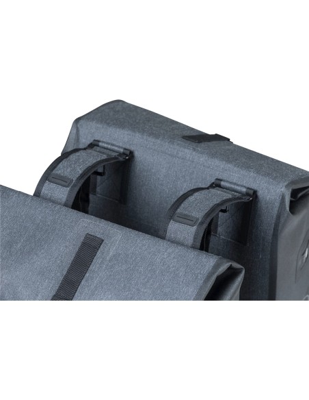 Basil fietstas dubbel Urban dry charcoal melee 50L
