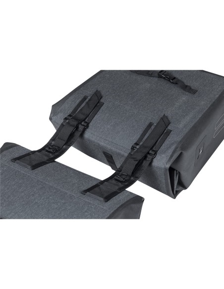Basil fietstas dubbel Urban dry charcoal melee 50L