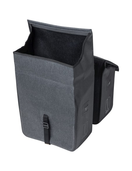 Basil fietstas dubbel Urban dry charcoal melee 50L