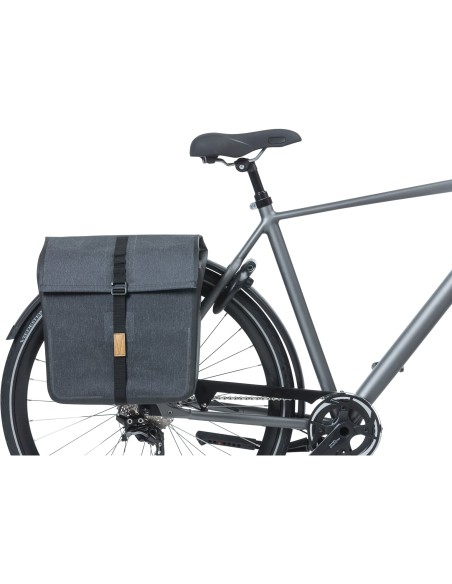 Basil fietstas dubbel Urban dry charcoal melee 50L
