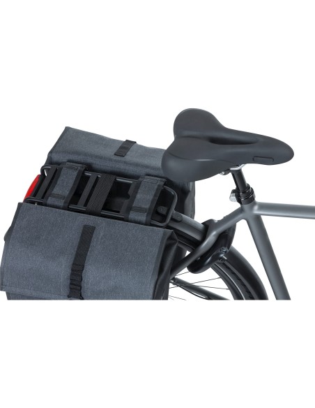 Basil fietstas dubbel Urban dry charcoal melee 50L