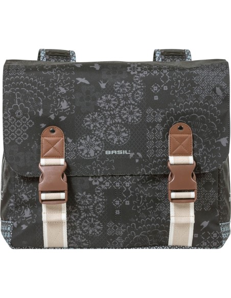 Basil fietstas dubbel Boheme charcoal 35L