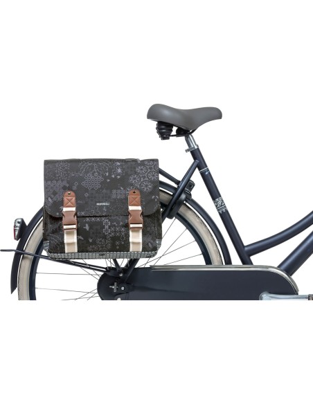 Basil fietstas dubbel Boheme charcoal 35L