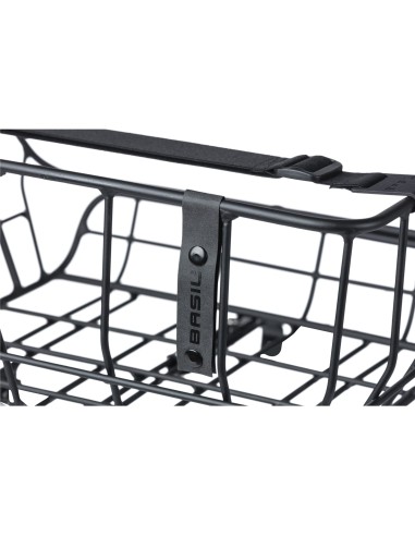 Basil mand Portland voorop 25L mat zwart 36x43x22cm