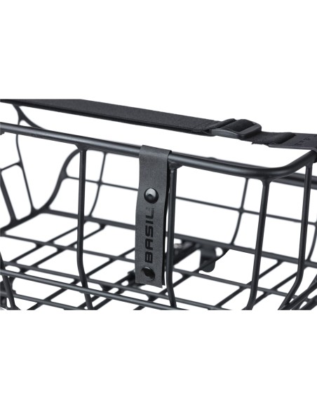 Basil mand Portland voorop 25L mat zwart 36x43x22cm
