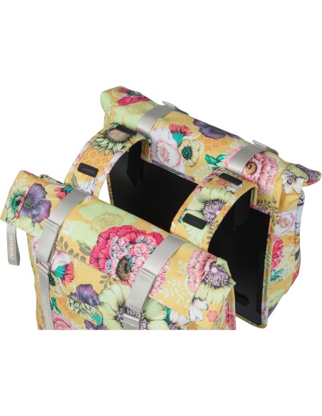 Basil fietstas dubbel Bloom Field yellow 28-35L