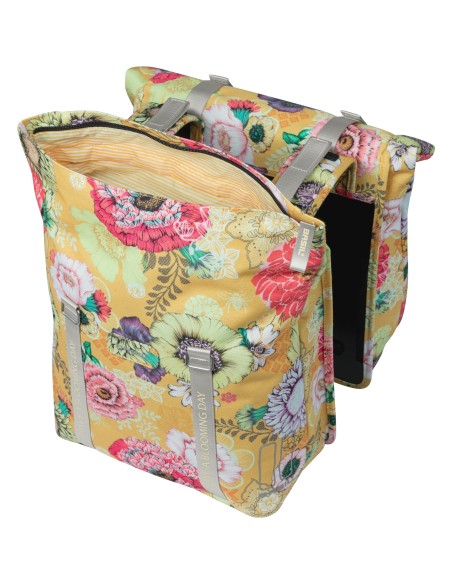 Basil fietstas dubbel Bloom Field yellow 28-35L