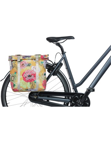 Basil fietstas dubbel Bloom Field yellow 28-35L