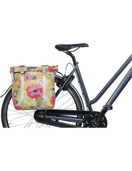 Basil fietstas dubbel Bloom Field yellow 28-35L