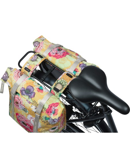 Basil fietstas dubbel Bloom Field yellow 28-35L