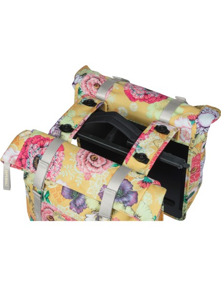 Basil fietstas dubbel Bloom Field yellow MIK 28-35L