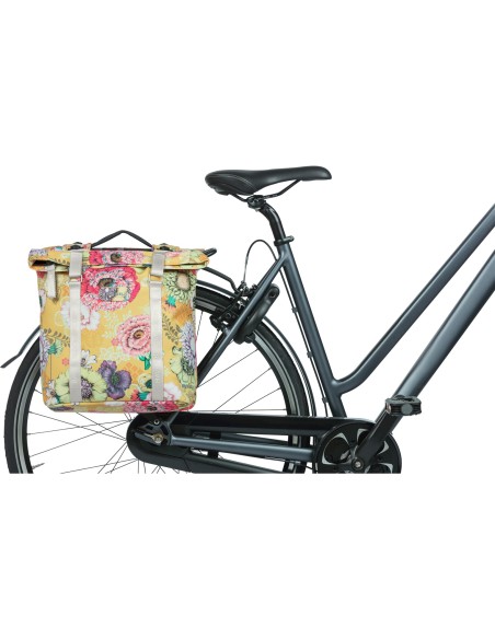 Basil fietstas dubbel Bloom Field yellow MIK 28-35L
