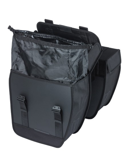 Basil fietstas dubbel Tour Waterproof zwart 28L