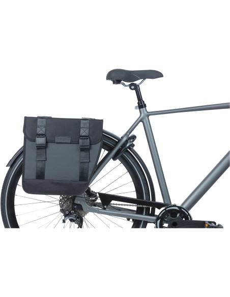 Basil fietstas dubbel Tour Waterproof zwart 28L