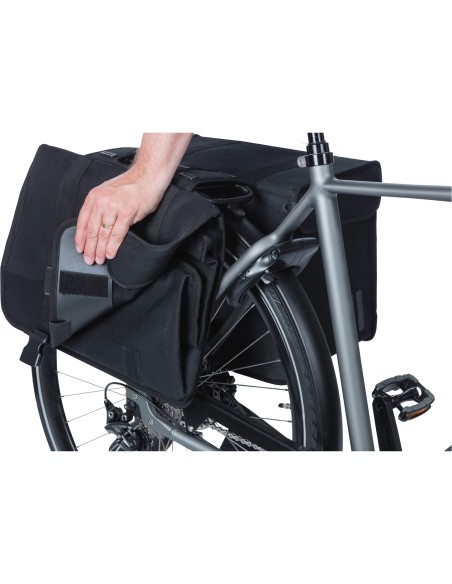 Basil fietstas dubbel Kavan Eco Classic zwart 58L