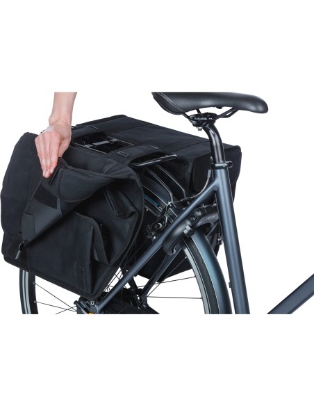 Basil fietstas dubbel Kavan Eco Classic Rounded zwart 46L