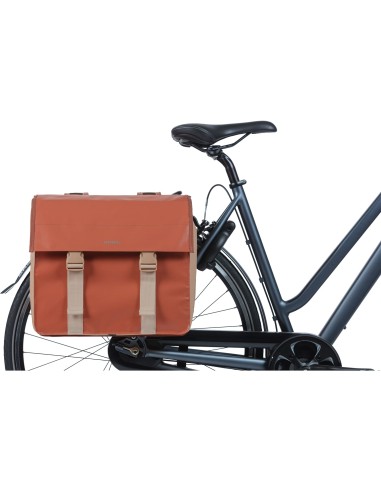 Basil fietstas dubbel Urban load terra red/rose 48-53L