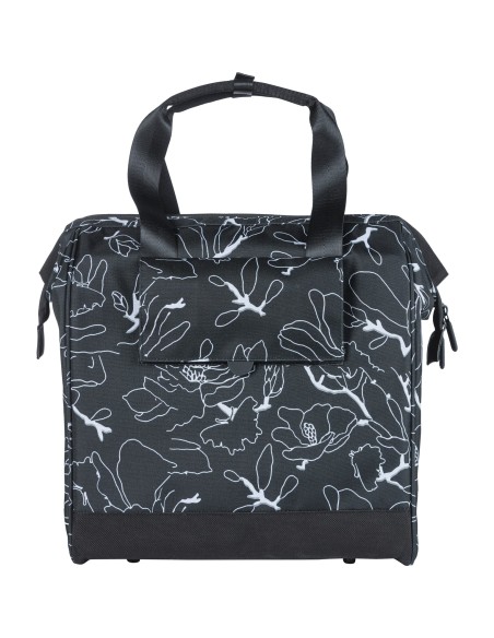 Basil shoppertas Grand Flower zwart 23L