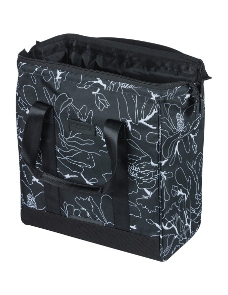 Basil shoppertas Grand Flower zwart 23L