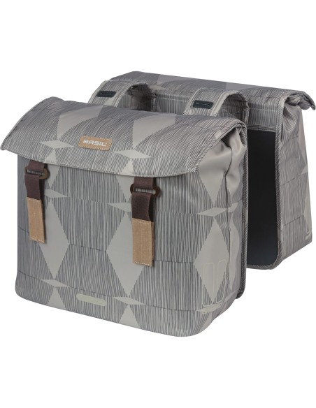 Basil fietstas dubbel Elegance chateau taupe 40-49L
