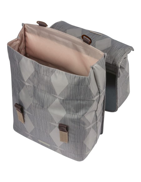 Basil fietstas dubbel Elegance chateau taupe 40-49L