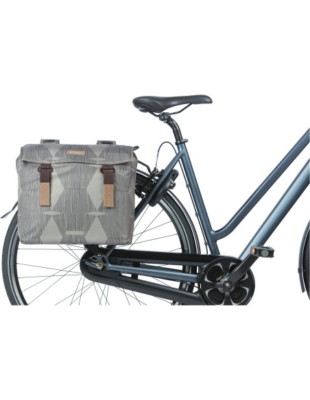 Basil fietstas dubbel Elegance chateau taupe 40-49L