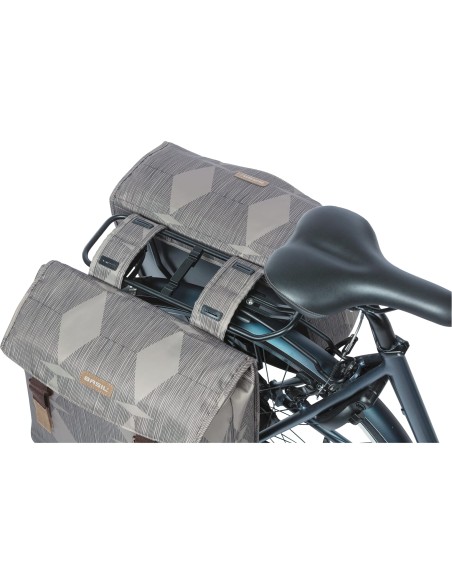Basil fietstas dubbel Elegance chateau taupe 40-49L