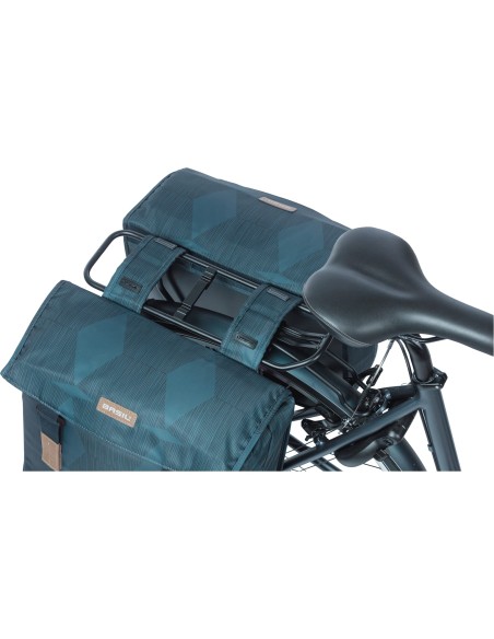Basil fietstas dubbel Elegance estate blue 40-49L