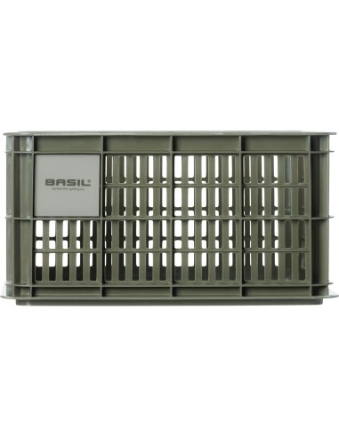 Basil fietskrat S moss green 17.5L recycled