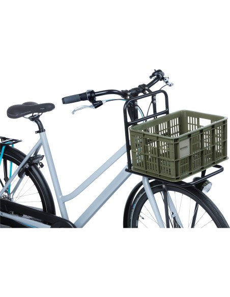 Basil fietskrat S moss green 17.5L recycled