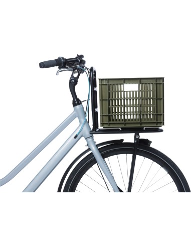 Basil fietskrat M moss green 29.5L recycled