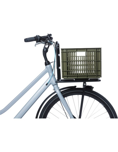 Basil fietskrat M moss green 29.5L recycled