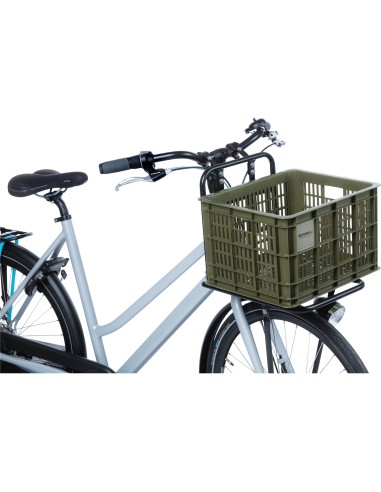 Basil fietskrat M moss green 29.5L recycled